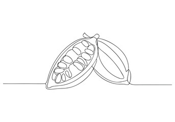 Continuous One Line Cacao Beans | Minimalist Organic Vector Illustration