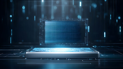 Obraz premium Innovative technology showcase virtual space digital visual futuristic close-up advanced computing concepts