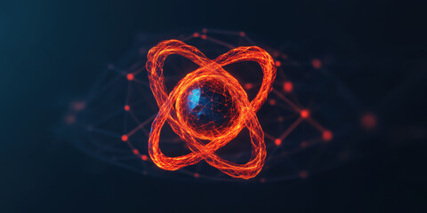 conceptual artwork of quantum particle in superposition, showcasing vibrant energy