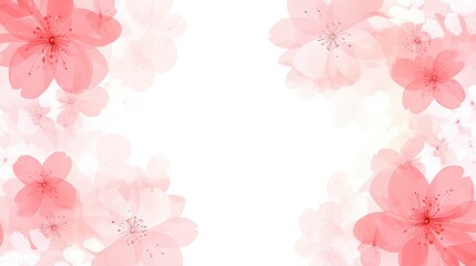 Fototapeta premium A delicate arrangement of soft pink flowers creates a serene background with a light, airy feel, This image is perfect for spring-themed designs, invitations, or wellness-related materials,