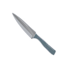Isolated metallic kitchen tool, knife equipment