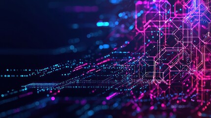 Abstract Digital Network Design With Vibrant Colors