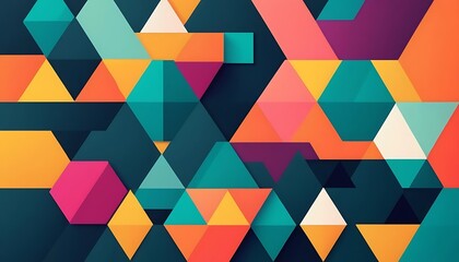 Colorful Geometric Pattern Background with Modern Abstract Triangle Design
