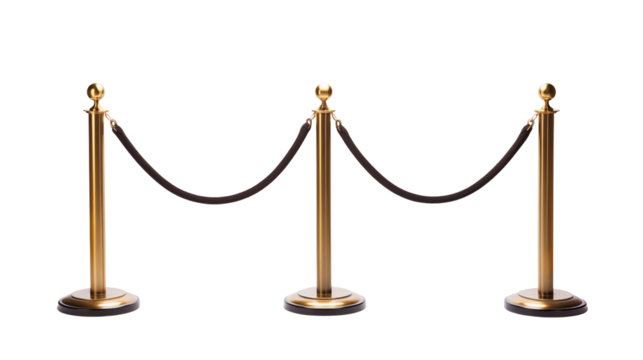 Elegant Gold Stanchions and Velvet Rope for VIP Access and Luxury Events Ideal for Exclusive Parties Red Carpet Entrance and Premium Experiences  High Resolution Image for Event Planning and Design - Powered by Adobe