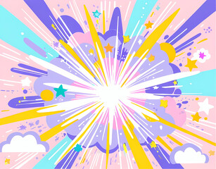 このデジタルグラフィックリソースは、高解像度の抽象的なイラストであり、光の爆発、鮮やかな色彩、ダイナミックな要素が特徴です。デザインはエネルギー、陶酔、魔法の感覚を呼び起こし、モダングラフィックデザイン、魅力的な背景、クリエイティブなブランディング、インパクトのある視覚的な用途に最適です。







