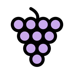 Grape icon symbol - grape icon with a leaf vector symbol illustration