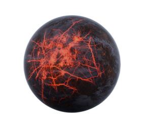 dying planet isolated on white