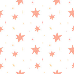 Seamless vector pattern with stars for background, wallpaper, printing, textile design, blanket pattern, decor etc. Star pattern in dulcet style