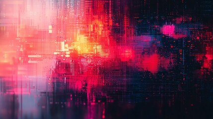 Abstract Colorful Digital Background with Bright Vibrant Patterns