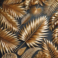 seamless pattern with golden  leaves