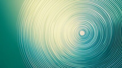 Abstract concentric circles teal and beige design