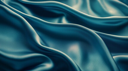 Obraz premium Smooth Silk Fabric with Gentle Waves and Deep Blue Tones