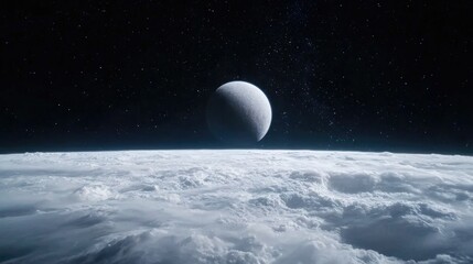 Planet, Moon, Space, Clouds, Outer Space, Atmosphere, Cosmic, View, Exploration, Visual, Possible Use Stock Photo for Science, Astronomy, Space Exploration