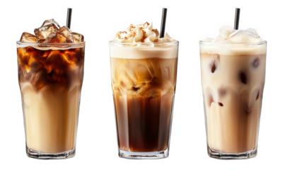 Chocolate milk tea in a glass cup