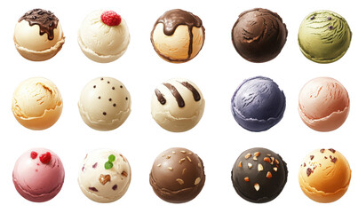 Obraz premium Colorful cream chocolate ice cream balls