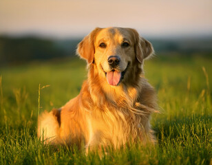 golden retriever on the grass