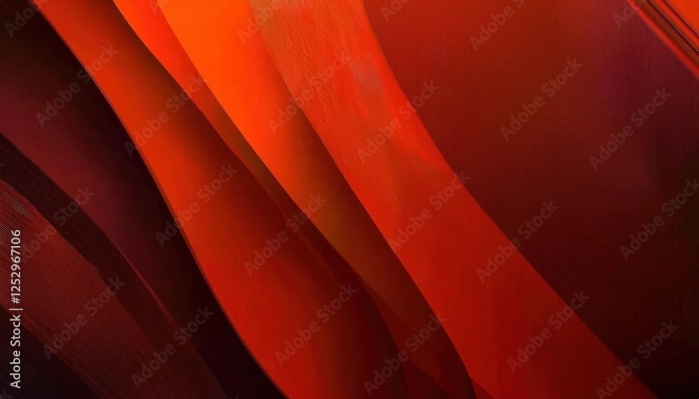 Poster abstract red fabric texture with layered curves in dynamic motion, minimalist background for graphic design and presentation