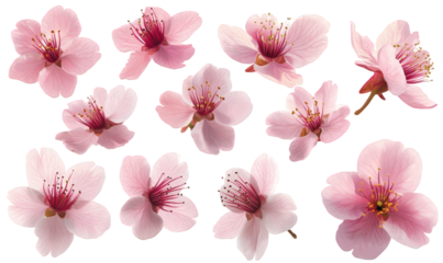 Spring, blooming pink flowers, cherry blossoms, and peach blossoms