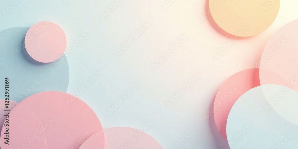 Aufkleber Pastel Circle Abstract Background Design Gentle Color Overlay and Soft Light Effects