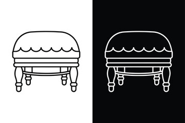 Footstool icon vector on White Background ,Vector Art Illustration on white background.