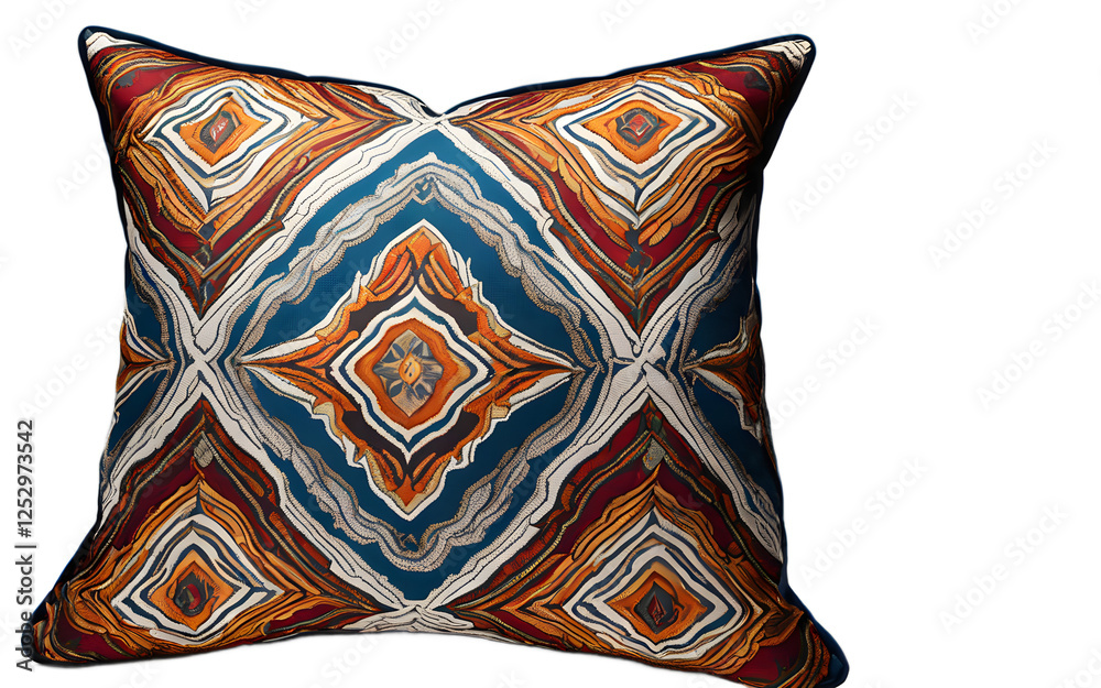 Leinwandbilder a designer accent pillow with a bold graphic pattern on a empty plain background