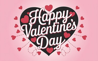 Happy Valentines Day typography vector illustration. Romantic Template design for celebrating valentine's Day on 14 February. Wallpaper, flyer, poster, sticker, banner, card.