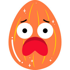 Almond Scared Face Cartoon