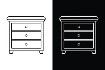 Dresser icon vector on White Background ,Vector Art Illustration on white background.