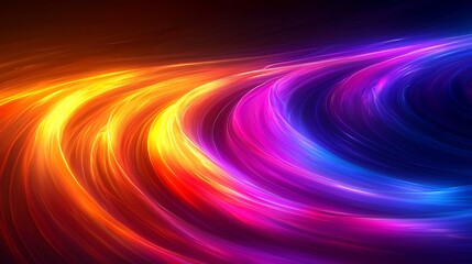 Abstract orange and purple flowing lines for background and futuristic design use.