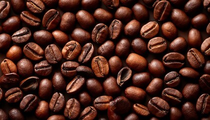 Coffee beans background, dark roasted coffee-beans closeup