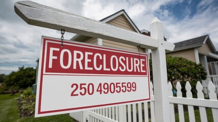 Conceptual image of a foreclosure notice on a property sign