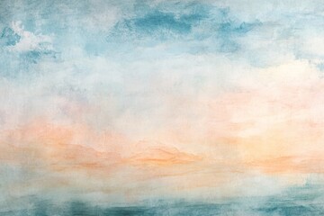 Watercolor sky landscape, sunrise, serene, peaceful