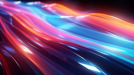 Dynamic colorful waves abstract digital art vibrant environment technology concept, a futuristic neon gradient background