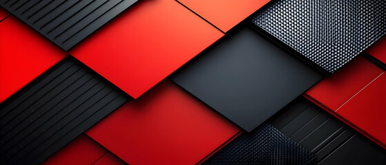 Red black squares abstract design