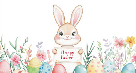 easter bunny with eggs