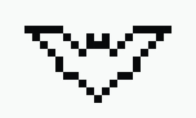 bat pixel art icon vector illustration.