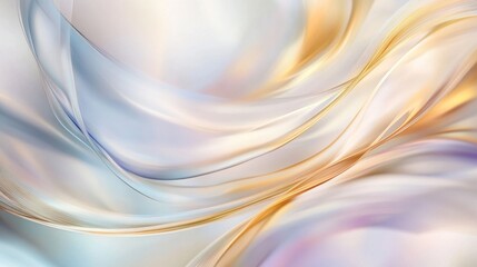 Abstract Wave Pattern in Gold and White