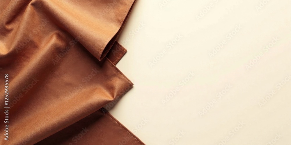 Leinwandbilder elegant brown fabric draped on a neutral background, offering a sophisticated and versatile textural