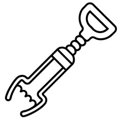 Stylized Line Art of a Corkscrew