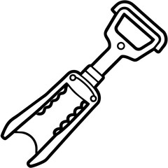 Stylized Line Art of a Corkscrew