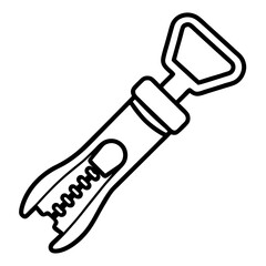 Stylized Line Art of a Corkscrew