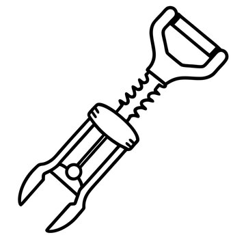 recommend clip art: Stylized Line Art of a Corkscrew