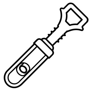 recommend clip art: Stylized Line Art of a Corkscrew