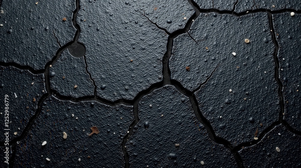 Poster dark cracked surface texture with scattered debris abstract background image