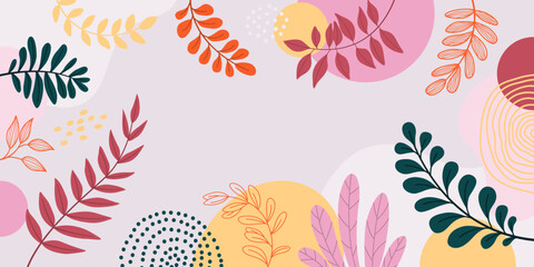 Spring background with beautiful. flower background for design. Colorful background with tropical plants.