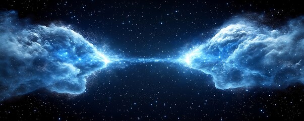 Fototapeta premium Celestial Nebulae Connecting Across a Starry Expanse