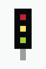 traffic lights pixel art icon vector illustration.
