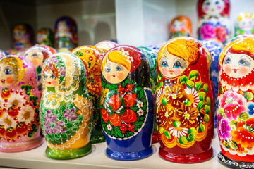 Traditional Matryoshka (Matruşka) dolls or Russian Matryoshka dolls, the most popular souvenir from Russia