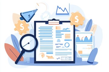 Auditor Doing Financial Audit And Tax Fraud Inspection, 