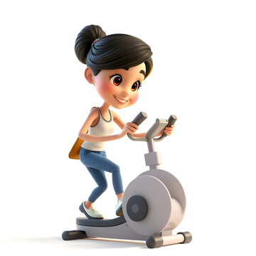 young girl working out on a stepmill
